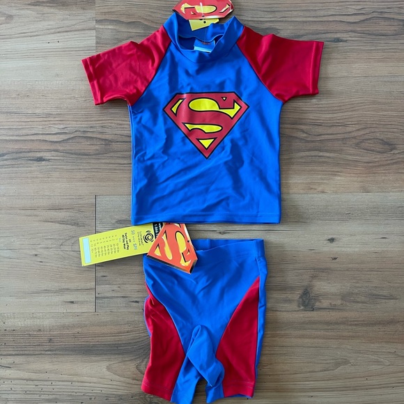DC Comics Superman Swim Wear 2 piece (0-12m) - Picture 1 of 7